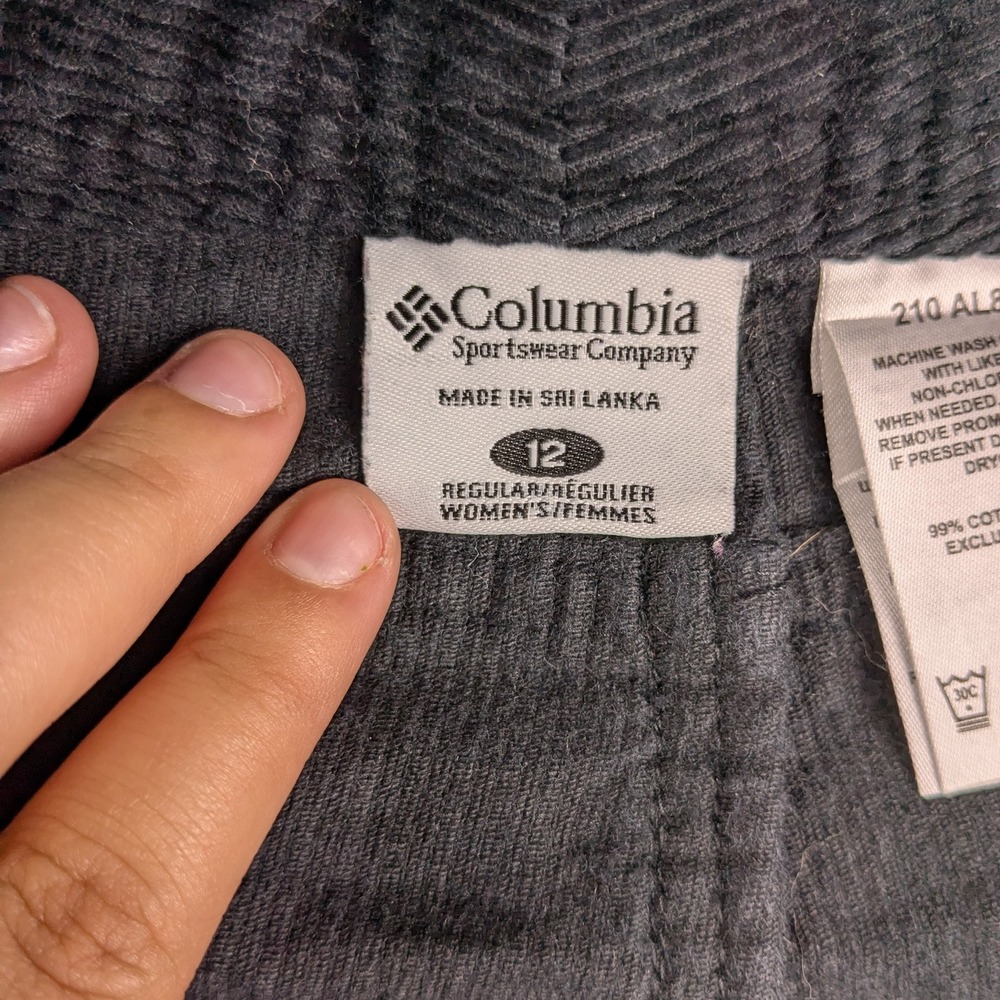 Columbia Pants Womens 12 Black AL8602 Corduroy Straight Leg Outdoor Stretch - Picture 6 of 11
